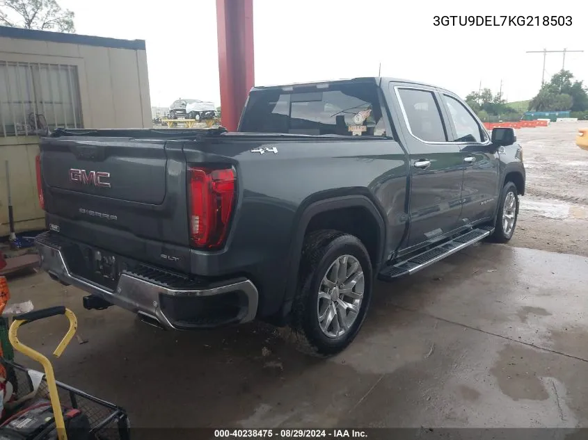 2019 GMC Sierra 1500 Slt VIN: 3GTU9DEL7KG218503 Lot: 40238475