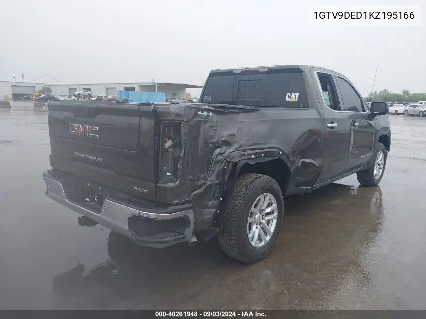 1GTV9DED1KZ195166 2019 GMC Sierra 1500 Slt