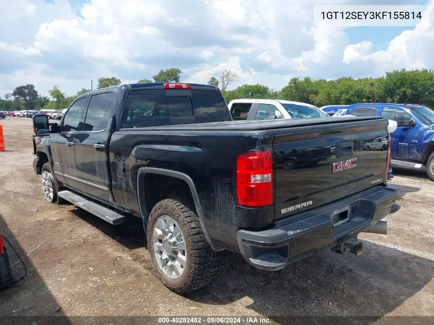 2019 GMC Sierra 2500Hd Denali VIN: 1GT12SEY3KF155814 Lot: 40282482