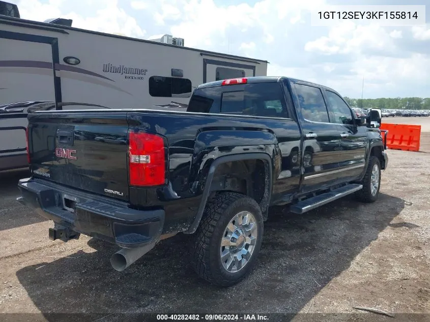 2019 GMC Sierra 2500Hd Denali VIN: 1GT12SEY3KF155814 Lot: 40282482