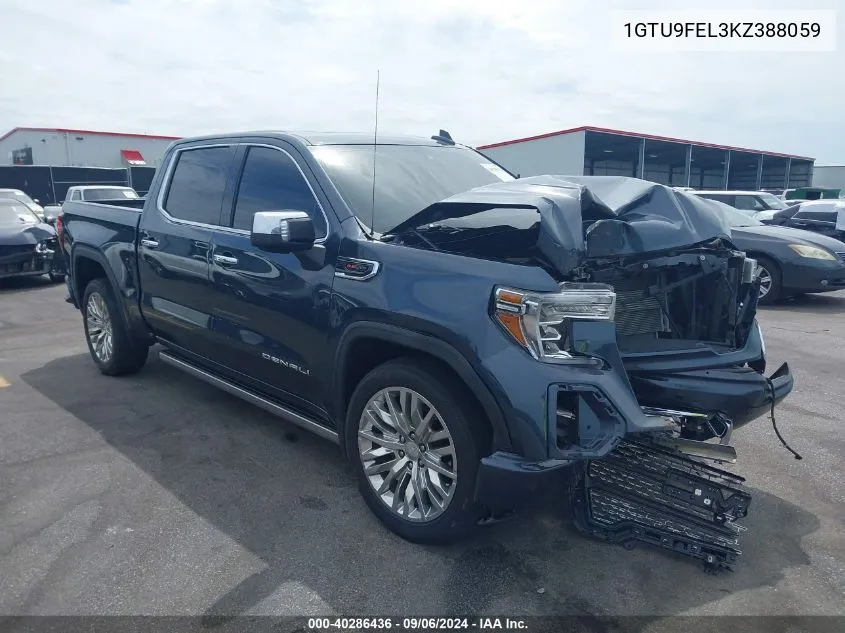 2019 GMC Sierra 1500 Denali VIN: 1GTU9FEL3KZ388059 Lot: 40286436