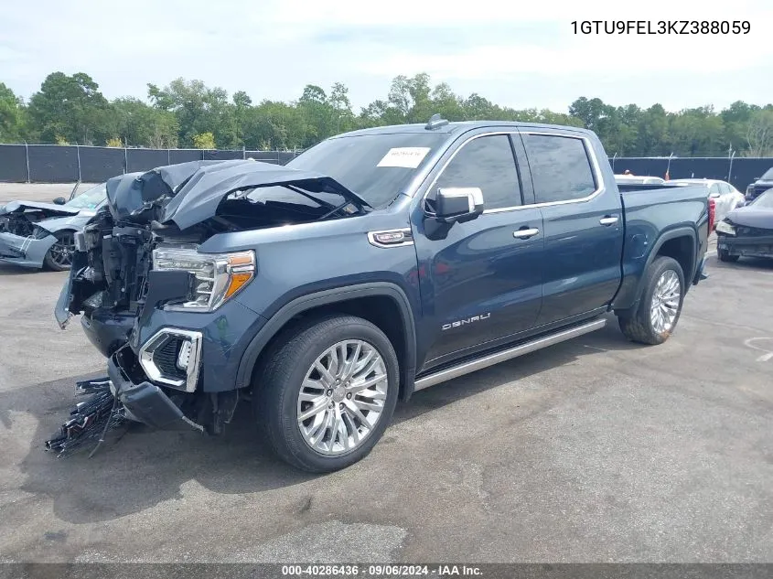 2019 GMC Sierra 1500 Denali VIN: 1GTU9FEL3KZ388059 Lot: 40286436