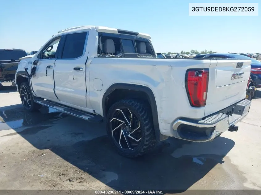 2019 GMC Sierra 1500 Slt VIN: 3GTU9DED8KG272059 Lot: 40296211