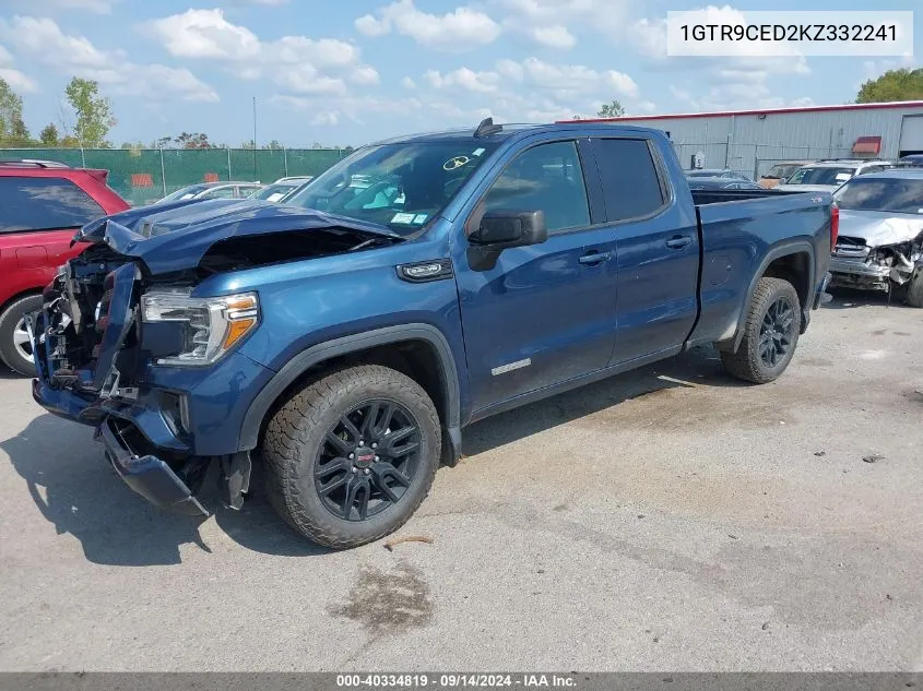 2019 GMC Sierra 1500 Elevation VIN: 1GTR9CED2KZ332241 Lot: 40334819