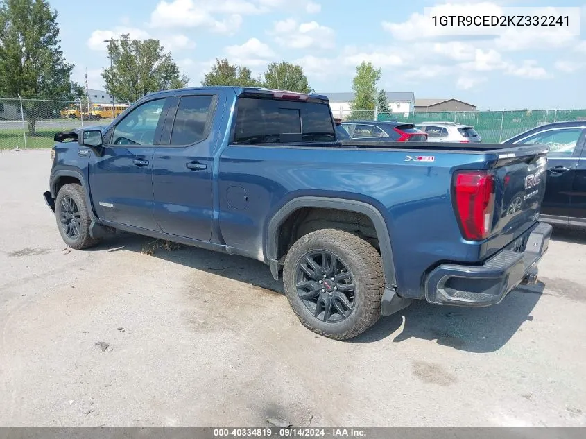 2019 GMC Sierra 1500 Elevation VIN: 1GTR9CED2KZ332241 Lot: 40334819