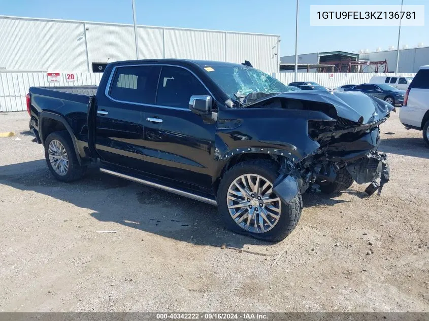 1GTU9FEL3KZ136781 2019 GMC Sierra 1500 Denali