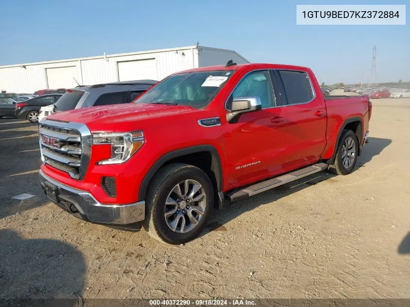 2019 GMC Sierra 1500 K1500 Sle VIN: 1GTU9BED7KZ372884 Lot: 40372290