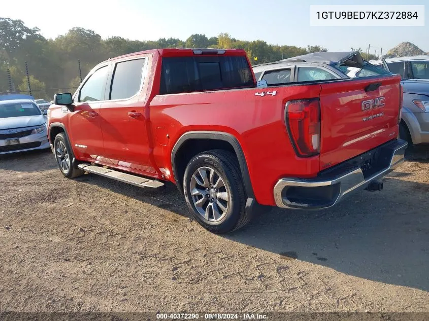 2019 GMC Sierra 1500 K1500 Sle VIN: 1GTU9BED7KZ372884 Lot: 40372290