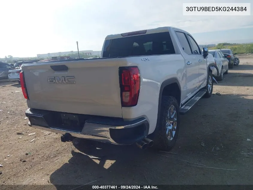 2019 GMC Sierra K1500 Sle VIN: 3GTU9BED5KG244384 Lot: 40377461