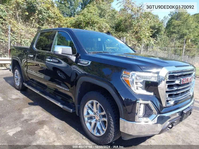 2019 GMC Sierra 1500 Slt VIN: 3GTU9DED0KG170092 Lot: 40378166