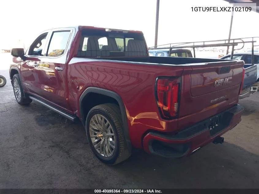 2019 GMC Sierra 1500 Denali VIN: 1GTU9FELXKZ102109 Lot: 40395364