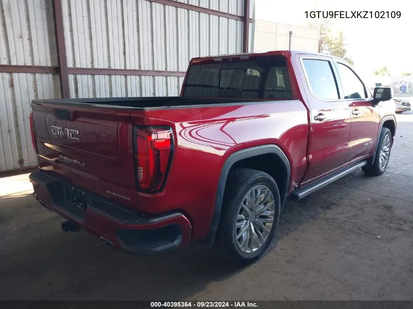 2019 GMC Sierra 1500 Denali VIN: 1GTU9FELXKZ102109 Lot: 40395364