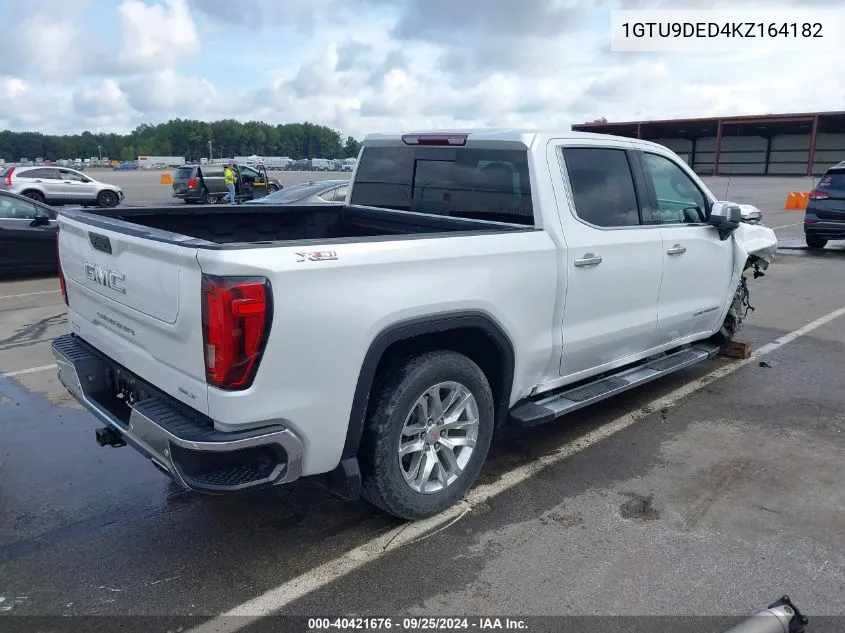 2019 GMC Sierra 1500 Slt VIN: 1GTU9DED4KZ164182 Lot: 40421676