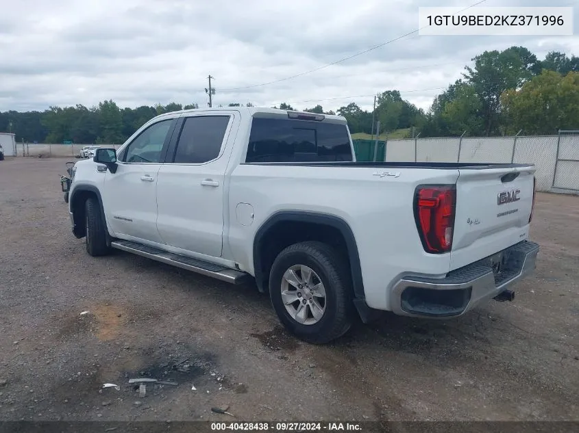 2019 GMC Sierra 1500 Sle VIN: 1GTU9BED2KZ371996 Lot: 40428438