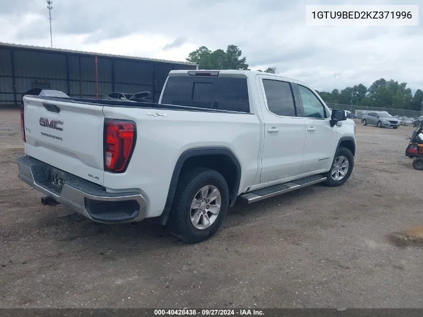 2019 GMC Sierra 1500 Sle VIN: 1GTU9BED2KZ371996 Lot: 40428438