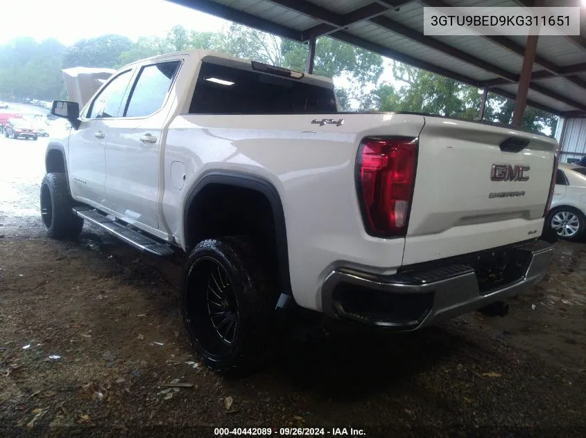 3GTU9BED9KG311651 2019 GMC Sierra 1500 Sle