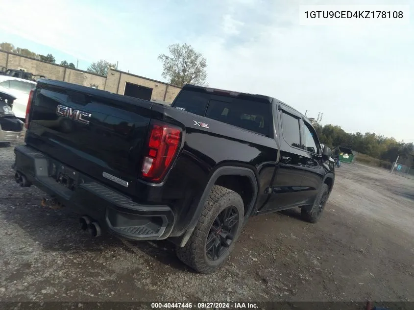 2019 GMC Sierra 1500 VIN: 1GTU9CED4KZ178108 Lot: 40447446