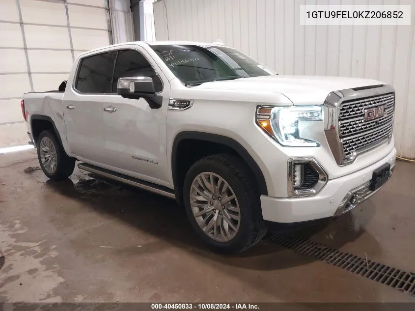 2019 GMC Sierra 1500 Denali VIN: 1GTU9FEL0KZ206852 Lot: 40450833