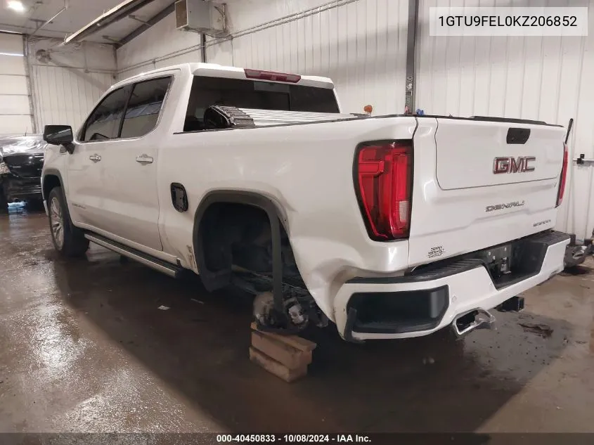 2019 GMC Sierra 1500 Denali VIN: 1GTU9FEL0KZ206852 Lot: 40450833