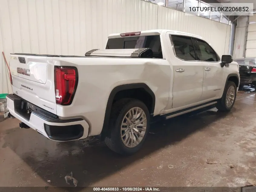 2019 GMC Sierra 1500 Denali VIN: 1GTU9FEL0KZ206852 Lot: 40450833