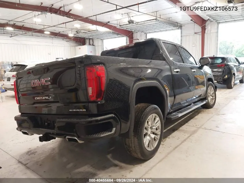 2019 GMC Sierra 1500 Denali VIN: 1GTU9FEDXKZ106573 Lot: 40455684