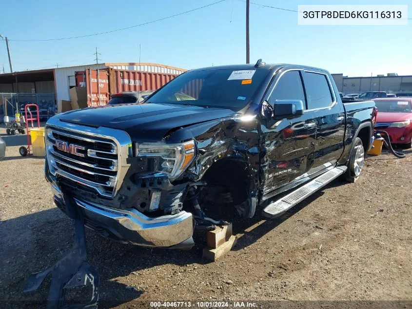 2019 GMC Sierra C1500 Slt VIN: 3GTP8DED6KG116313 Lot: 40467713