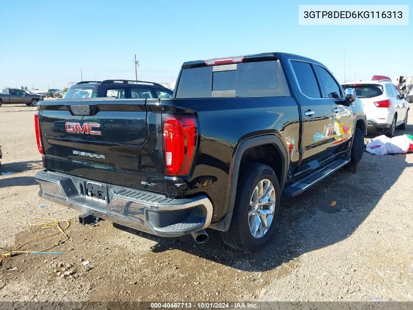 2019 GMC Sierra C1500 Slt VIN: 3GTP8DED6KG116313 Lot: 40467713