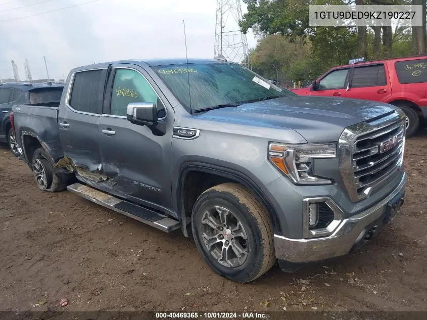 2019 GMC Sierra K1500 Slt VIN: 1GTU9DED9KZ190227 Lot: 40469365