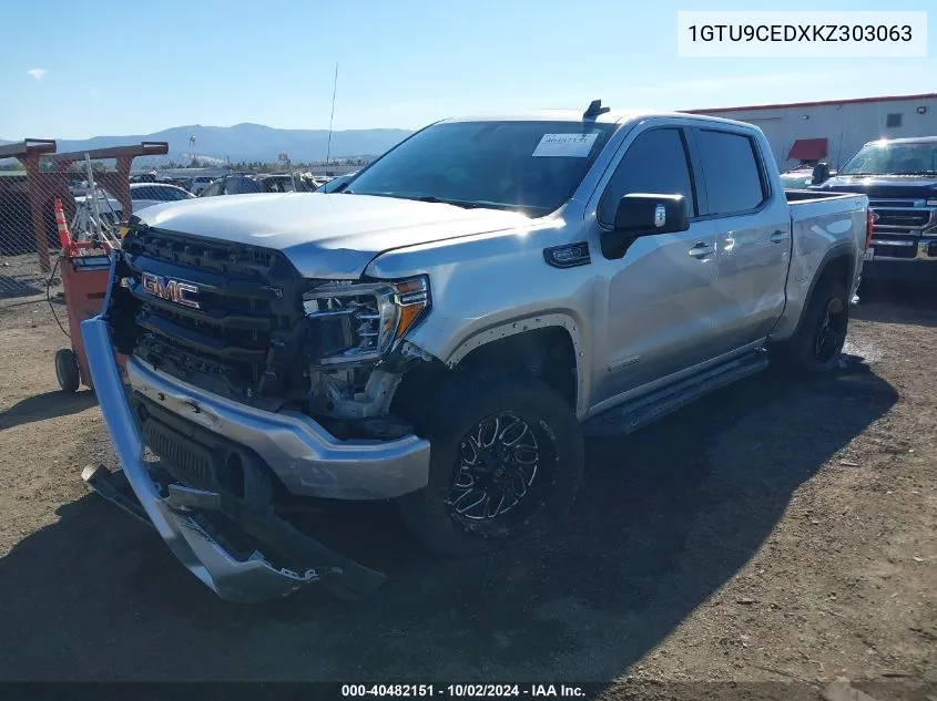 2019 GMC Sierra 1500 VIN: 1GTU9CEDXKZ303063 Lot: 40482151