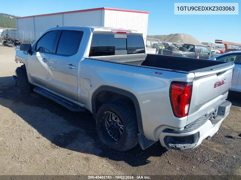 2019 GMC Sierra 1500 VIN: 1GTU9CEDXKZ303063 Lot: 40482151