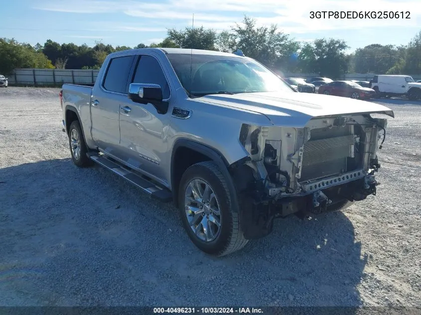 2019 GMC Sierra 1500 Slt VIN: 3GTP8DED6KG250612 Lot: 40496231