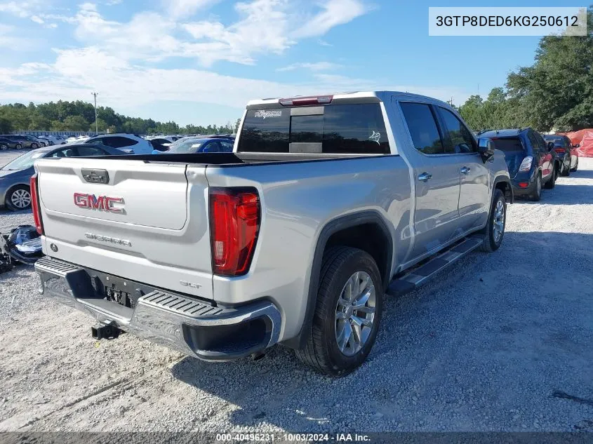 2019 GMC Sierra 1500 Slt VIN: 3GTP8DED6KG250612 Lot: 40496231