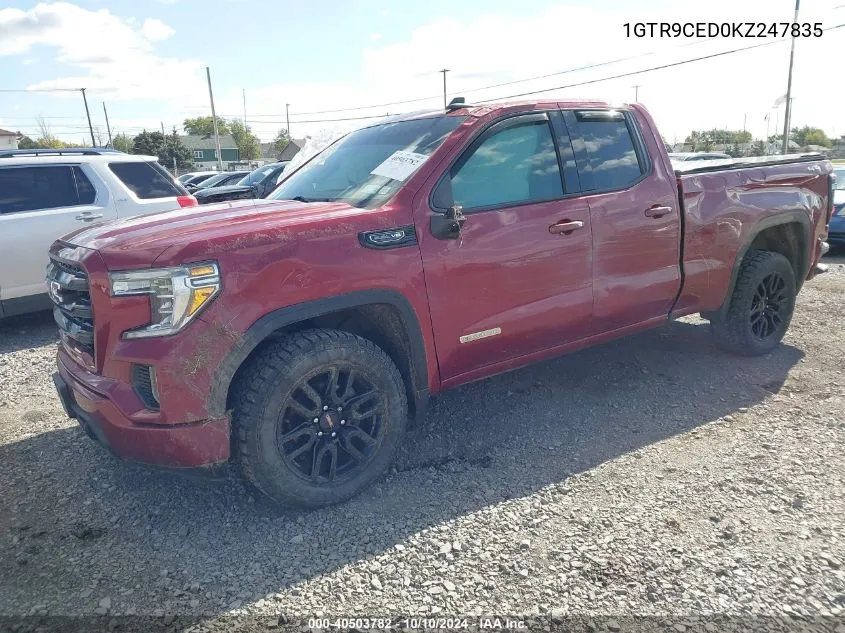 2019 GMC Sierra 1500 Elevation VIN: 1GTR9CED0KZ247835 Lot: 40503782