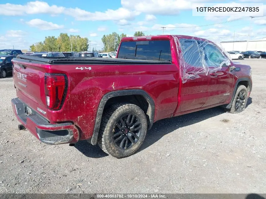 2019 GMC Sierra 1500 Elevation VIN: 1GTR9CED0KZ247835 Lot: 40503782