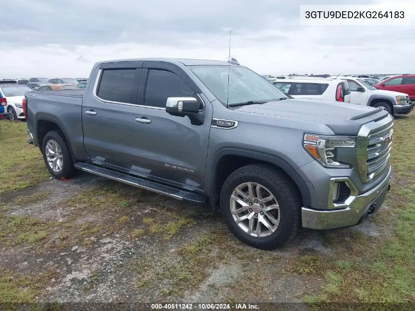 2019 GMC Sierra 1500 K1500 Slt VIN: 3GTU9DED2KG264183 Lot: 40511242