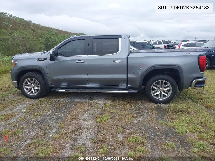 2019 GMC Sierra 1500 K1500 Slt VIN: 3GTU9DED2KG264183 Lot: 40511242