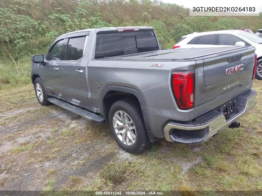 2019 GMC Sierra 1500 K1500 Slt VIN: 3GTU9DED2KG264183 Lot: 40511242