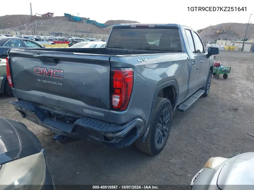 2019 GMC Sierra 1500 Elevation VIN: 1GTR9CED7KZ251641 Lot: 40515567