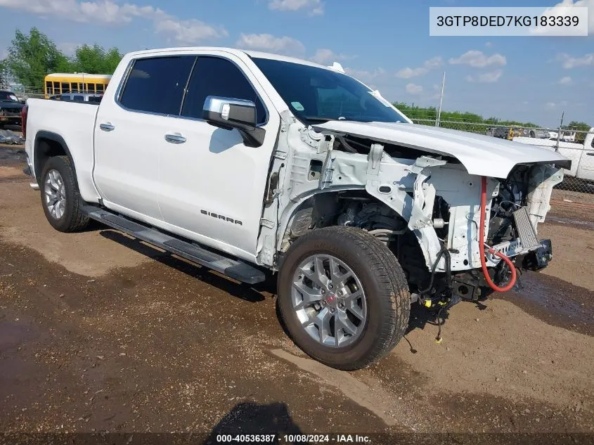 2019 GMC Sierra 1500 Slt VIN: 3GTP8DED7KG183339 Lot: 40536387