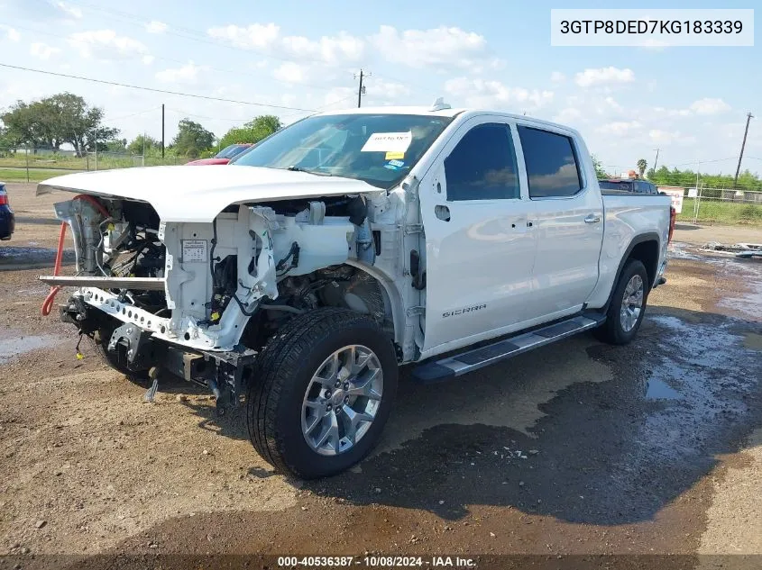 2019 GMC Sierra 1500 Slt VIN: 3GTP8DED7KG183339 Lot: 40536387