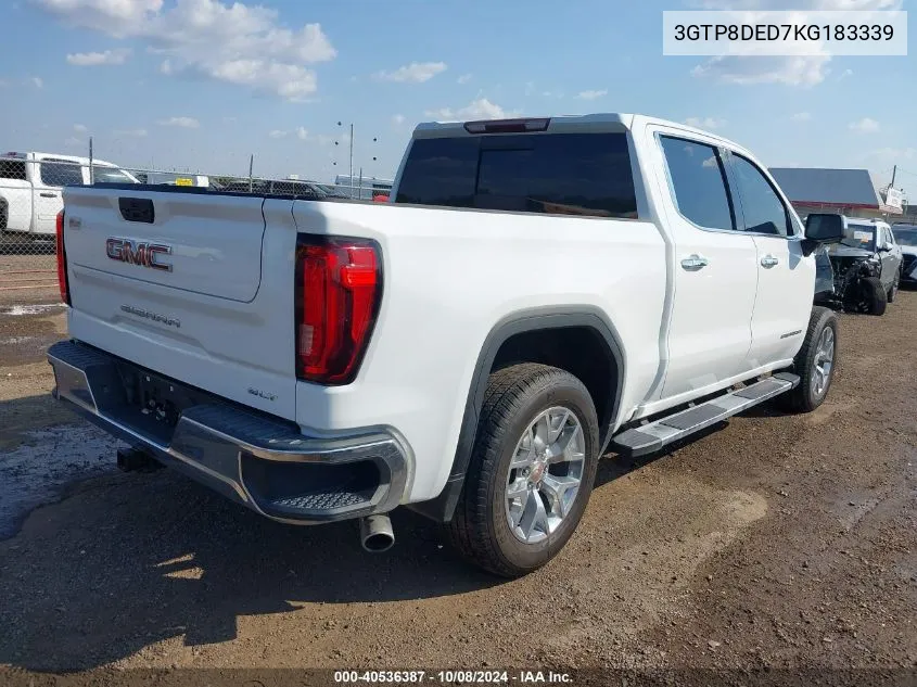 2019 GMC Sierra 1500 Slt VIN: 3GTP8DED7KG183339 Lot: 40536387