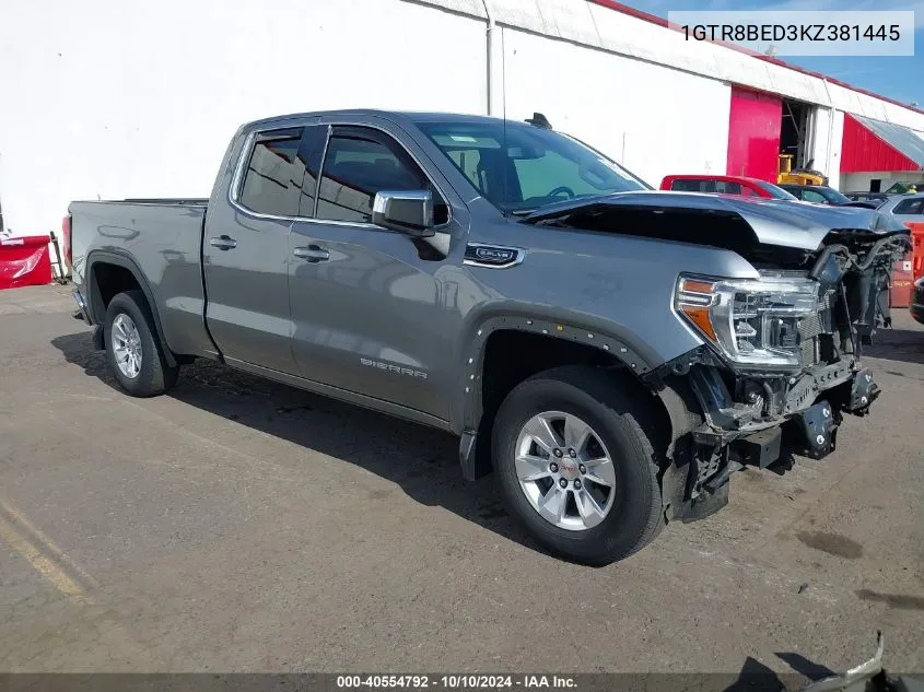 2019 GMC Sierra 1500 Sle VIN: 1GTR8BED3KZ381445 Lot: 40554792