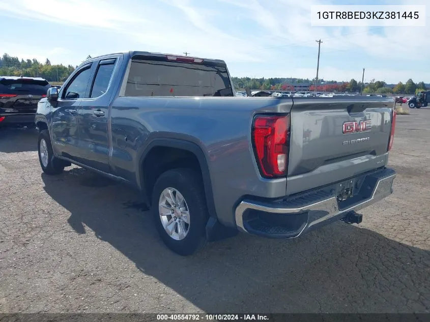 2019 GMC Sierra 1500 Sle VIN: 1GTR8BED3KZ381445 Lot: 40554792