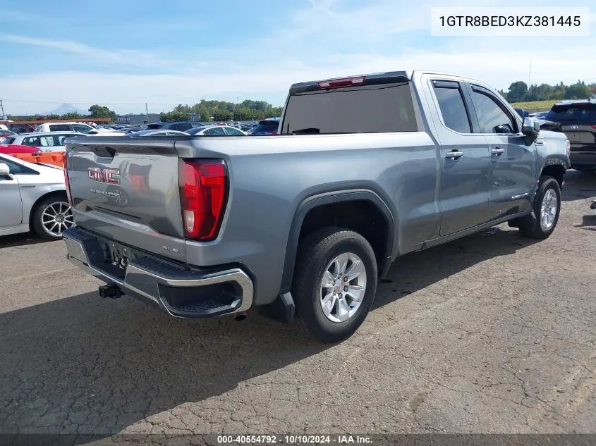 2019 GMC Sierra 1500 Sle VIN: 1GTR8BED3KZ381445 Lot: 40554792