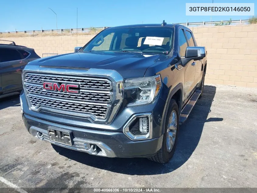 2019 GMC Sierra 1500 Denali VIN: 3GTP8FED2KG146050 Lot: 40566306