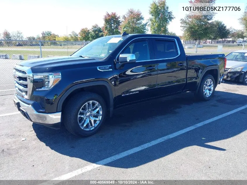 2019 GMC Sierra 1500 Sle VIN: 1GTU9BED5KZ177706 Lot: 40569849