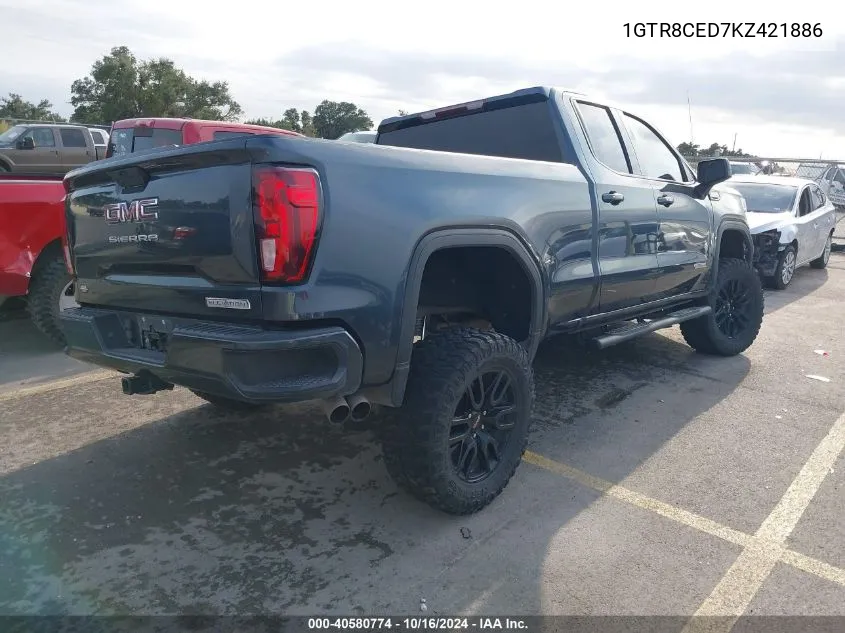 2019 GMC Sierra 1500 Elevation VIN: 1GTR8CED7KZ421886 Lot: 40580774