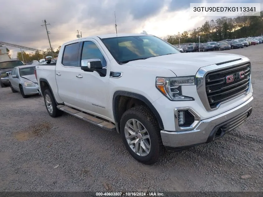 2019 GMC Sierra 1500 Slt VIN: 3GTU9DED7KG113341 Lot: 40603807