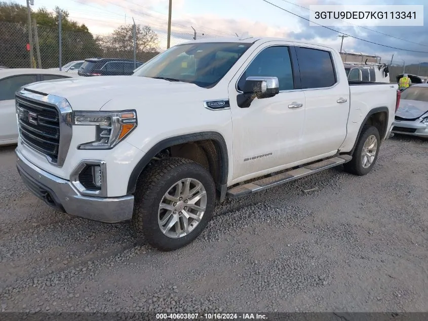 2019 GMC Sierra 1500 Slt VIN: 3GTU9DED7KG113341 Lot: 40603807