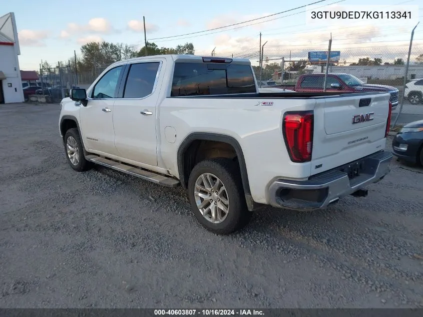 2019 GMC Sierra 1500 Slt VIN: 3GTU9DED7KG113341 Lot: 40603807